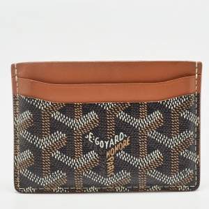 Goyard Brown Goyardine Coated Canvas and Leather Saint Sulpice Card Holder