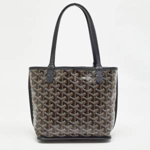 Goyard Black Goyardine Coated Canvas Anjou Mini Reversible Bag