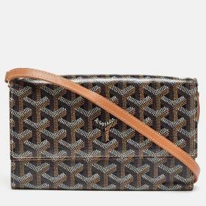 Goyard Brown Goyardine Coated Canvas Varenne Wallet on Strap