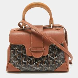 Goyard Brown Goyardine Coated Canvas and Leather Mini Saigon Top Handle Bag