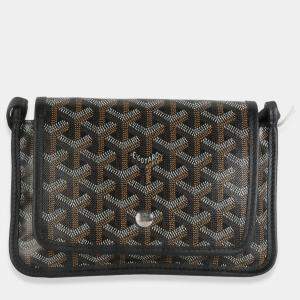 Goyard Black Goyardine Canvas Plumet Pocket Wallet Bag