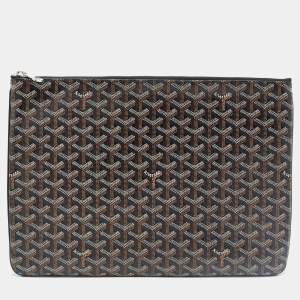 Goyard Black Goyardine Coated Canvas and Leather Senat MGM Pouch