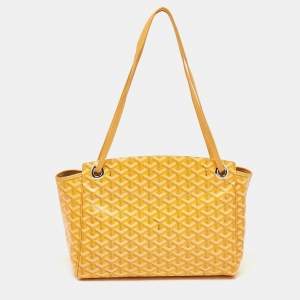 Goyard Mustard Goyardine Coated Canvas and Leather Rouette PM Bag