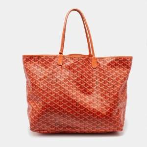 Goyard Orange Goyardine Coated Canvas and Leather Saint Louis GM Tote