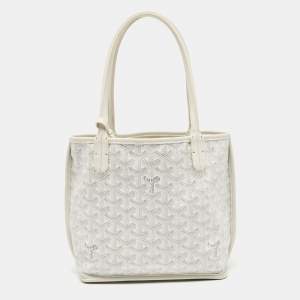 Goyard White Goyardine Coated Canvas Mini Reversible Anjou Tote