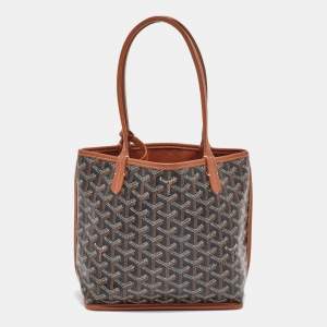 Goyard Black/Tan Goyardine Coated Canvas and Leather Anjou Mini Bag