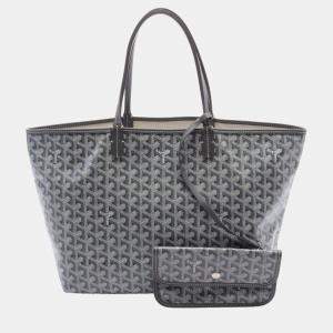 Goyard Gray White Coated Canvas Leather Saint Louis Pm Tote Bag