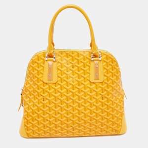Goyard Yellow Goyardine Coated Canvas and Leather Vendome Satchel