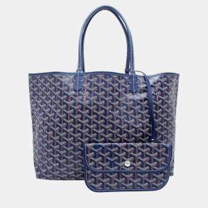 Goyard Navy Blue Leather Saint Louis Pm Tote Bag