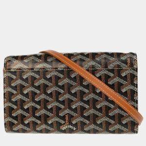 Goyard Brown Goyardine Coated Canvas Varenne Wallet on Strap