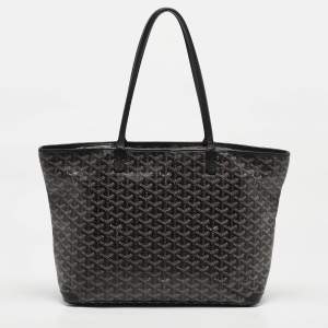 Goyard Black Goyardine Coated Canvas and Leather Artois MM Tote