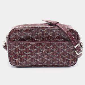 Goyard White Brown Bordeaux  Coated Canvas Leather Cap Vert Pm Shoulder Bag 