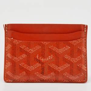 Goyard Orange Goyardine Coated Canvas and Leather Saint Sulpice Card Holder