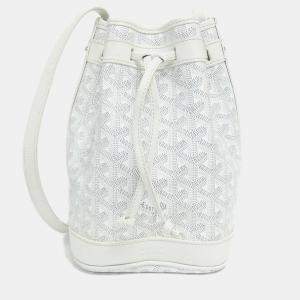 Goyard White Goyardine Petit Flot PM Bucket Bag 