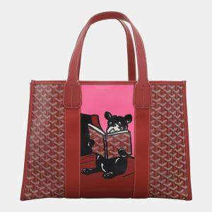 Goyard Red Coated Canvas Villette MM Tote Bag