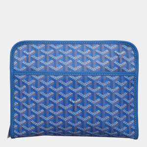 Goyard Blue Coated Canvas Trousse Jouvence MM Clutch