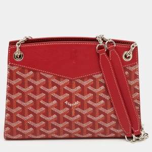 Goyard Red Goyardine Coated Canvas and Leather Rouette Structure Mini Shoulder Bag