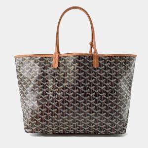 Goyard Black/Natural Pvc Coated Canvas Leather Saint Louis PM Tote Bag