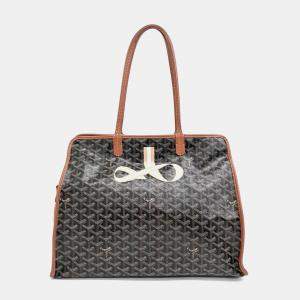 Goyard Black Brown Canvas Macage Hardy PM bag