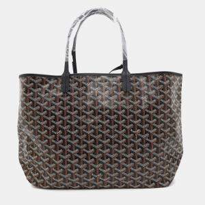 Goyard Saint Louis Black Pvc Coated Canvas Leather Size Pm