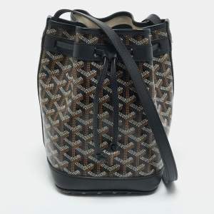Goyard Black Goyardine Coated Canvas and Leather Flot Bucket Bag