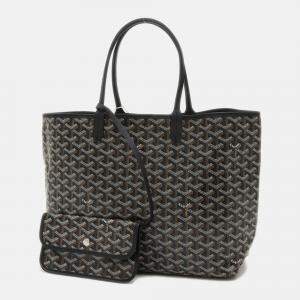 Goyard Saint Louis Pm Tote Bag Goyardine Canvas Black Amalouispm