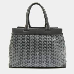 Pre Owned Goyard Grey Goyardine Coated Canvas Bellechasse GM Tote