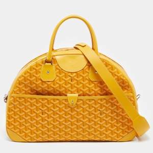 Pre Owned Goyard Yellow Goyardine Coated Canvas and Leather St. Jeanne GM Bag