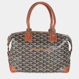 Pre Owned Goyard Gold/Black Goyardine Canvas Boeing 30 Bag