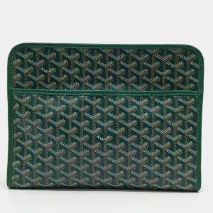 Goyard Brown Green Coated Canvas and Leather Jubilee GM