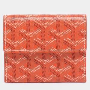 Pre Owned Goyard Orange Goyardine Coated Canvas and Leather Marigny Wallet