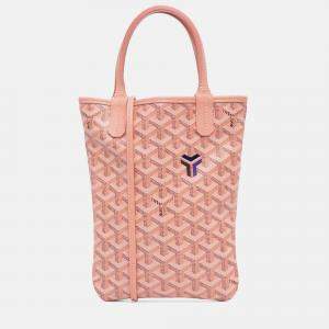 Pre Owned Goyard Poitiers Claire Voie Pink Goyardine Shoulder Bag