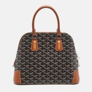 Pre Owned Goyard Brown Goyardine Coated Canvas and Leather Vendome PM Satchel