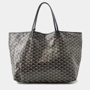 Pre Owned Goyard Saint Louis GM Black PVC Leather Tote Bag
