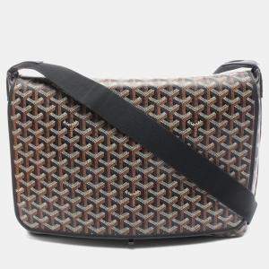 Pre Owned Goyard Capesian Black Multicolor Coated Canvas Leather MM Shoulder Bag