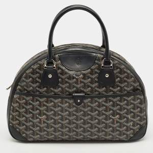 Pre Owned Goyard Black Goyardine Coated Canvas St. Jeanne MM Bowler Bag