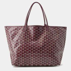 Pre Owned Goyard Saint Louis Burgundy Pvc Leather GM Shoulder Bag
