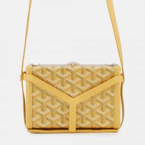 Pre Owned Goyard Menodiaire Trunk Shoulder Bag Gold/Yellow Pvc Leather