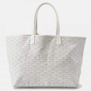 Pre Owned Goyard Saint Louis White Pvc Leather Size Pm