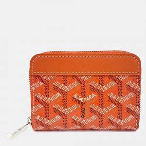 Pre Owned Goyard Orange Coated Canvas Matignon Card Holder