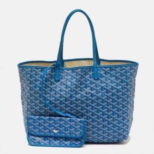 مملوكة مسبقًا Goyard Blue Goyardine Coated Canvas and Leather Saint Louis PM Tote