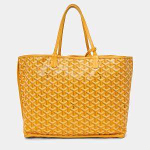 مملوكة مسبقًا Goyard 2019 Yellow Goyardine Coated Canvas Reversible Anjou GM Tote With Pouch