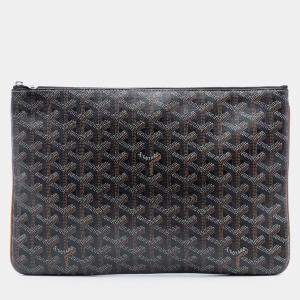 Pre Owned Goyard Black Goyardine Senat MM