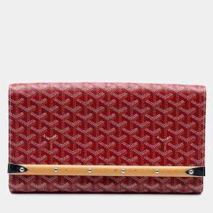 Pre Owned حقيبة كلتش جويارد جواردين كارلو بويس حمراء