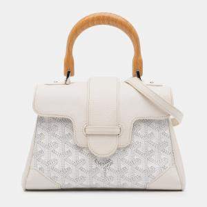 مملوكة مسبقًا Goyard White Mini Goyardine Saigon Souple