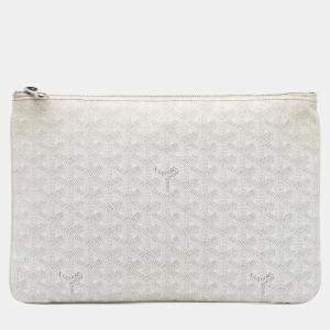 مملوكة مسبقًا Goyard White Goyardine Senat MM
