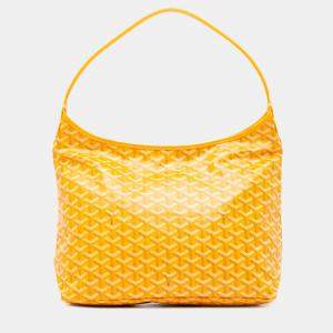 Pre Owned Goyard Yellow Goyardine Boheme Hobo