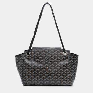 Pre Owned Goyard Black Goyardine Rouette PM