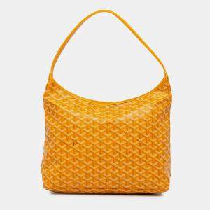 Pre Owned Goyard Yellow Goyardine Boheme Hobo