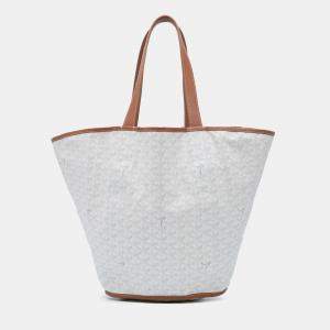 مملوكة مسبقًا Goyard Brown White Goyardine Reversible Belharra Tote